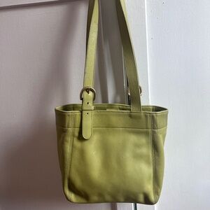 SOLD ON DEPOP vintage LIME or KIWI coach waverly soho tote bucket bag